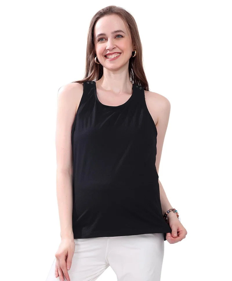 TUMMY Maternity & Nursing Double Layer Nursing Access Pull-On Top for Women - Pack of 3